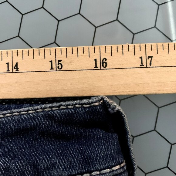 Seven7 Slimboot Jeans Womens 8 Distressed Whisker Front Thick Stitch Embroidered - Picture 5 of 13